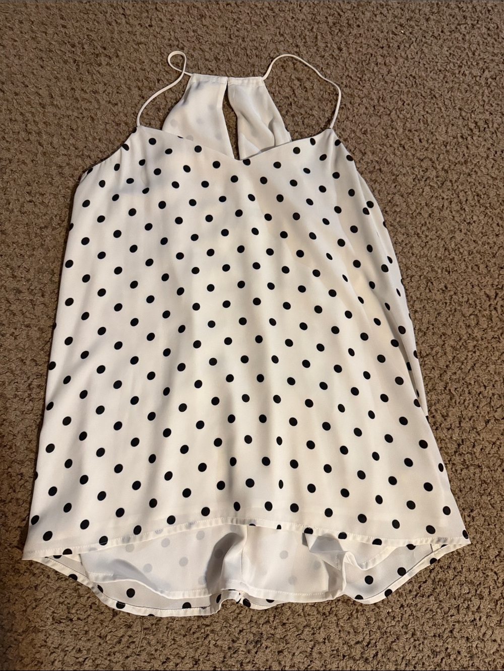Express White Polka Dot Spaghetti Strap Tank